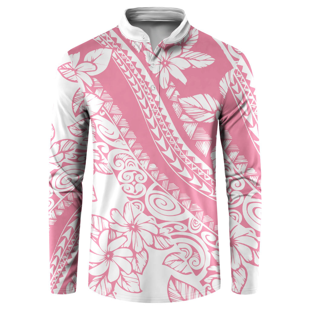 Polynesian Tiare Flower Pink Pastel Vibes Button Sweatshirt LT14 Pink - Polynesian Pride
