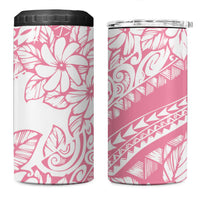Polynesian Tiare Flower Pink Pastel Vibes 4 in 1 Can Cooler Tumbler
