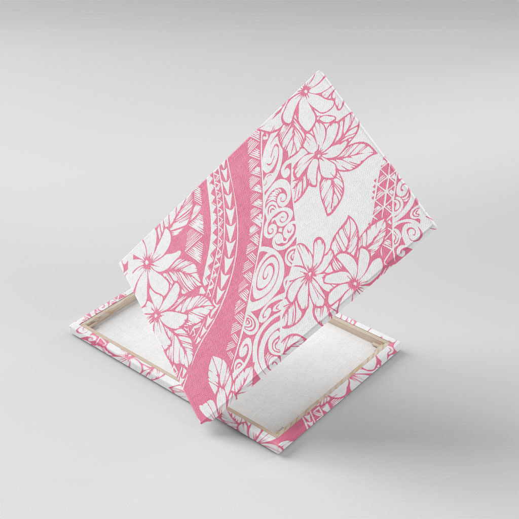 Polynesian Tiare Flower Pink Pastel Vibes Canvas Wall Art LT14 With Frame Pink - Polynesian Pride
