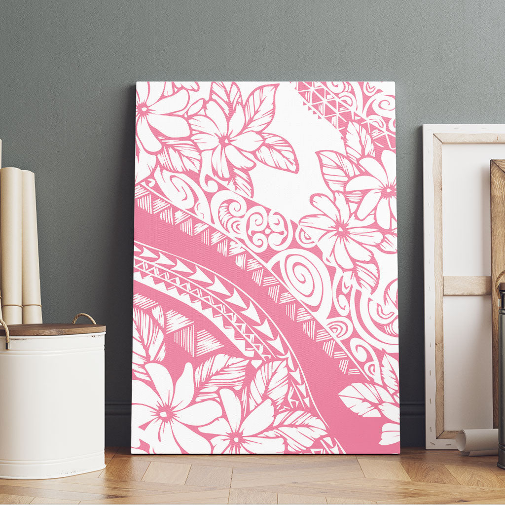 Polynesian Tiare Flower Pink Pastel Vibes Canvas Wall Art LT14 - Polynesian Pride