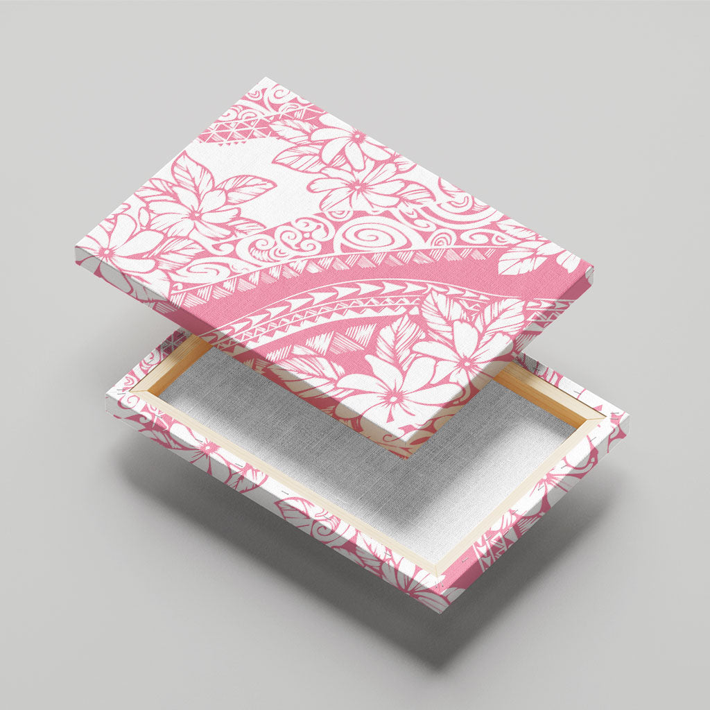 Polynesian Tiare Flower Pink Pastel Vibes Canvas Wall Art LT14 - Polynesian Pride