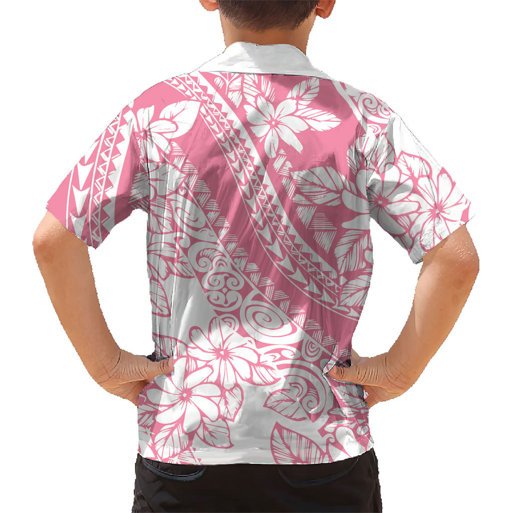 Polynesian Tiare Flower Pink Pastel Vibes Family Matching Long Sleeve Bodycon Dress and Hawaiian Shirt LT14 - Polynesian Pride