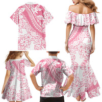 Polynesian Tiare Flower Pink Pastel Vibes Family Matching Mermaid Dress and Hawaiian Shirt LT14 - Polynesian Pride