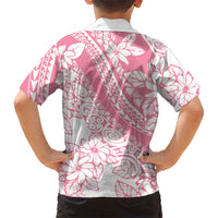 Polynesian Tiare Flower Pink Pastel Vibes Family Matching Off The Shoulder Long Sleeve Dress and Hawaiian Shirt LT14 - Polynesian Pride