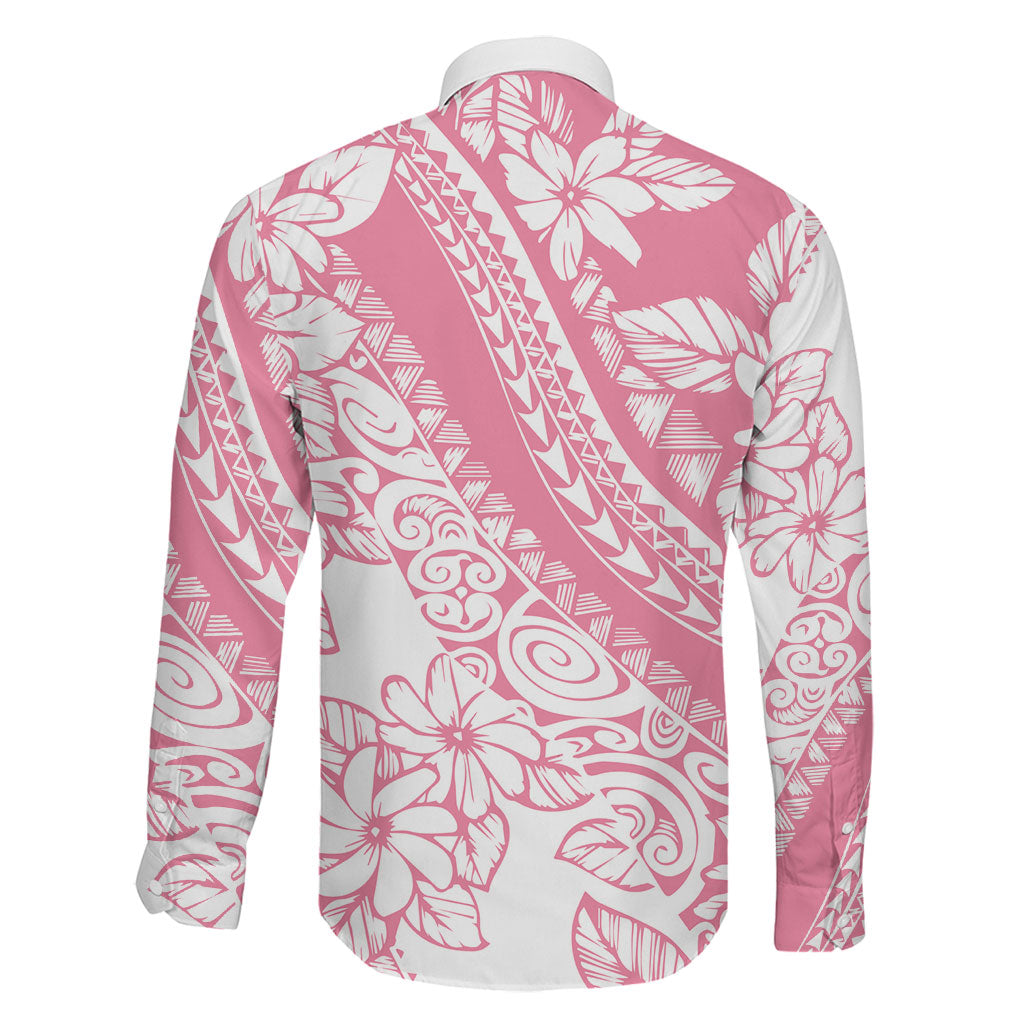 Polynesian Tiare Flower Pink Pastel Vibes Family Matching Short Sleeve Bodycon Dress and Hawaiian Shirt LT14 - Polynesian Pride