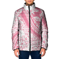 Polynesian Tiare Flower Pink Pastel Vibes Padded Jacket LT14 Men Pink - Polynesian Pride