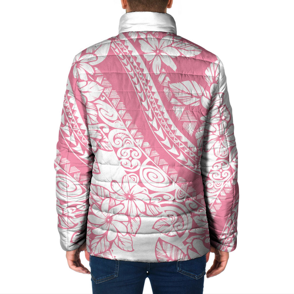 Polynesian Tiare Flower Pink Pastel Vibes Padded Jacket LT14 - Polynesian Pride