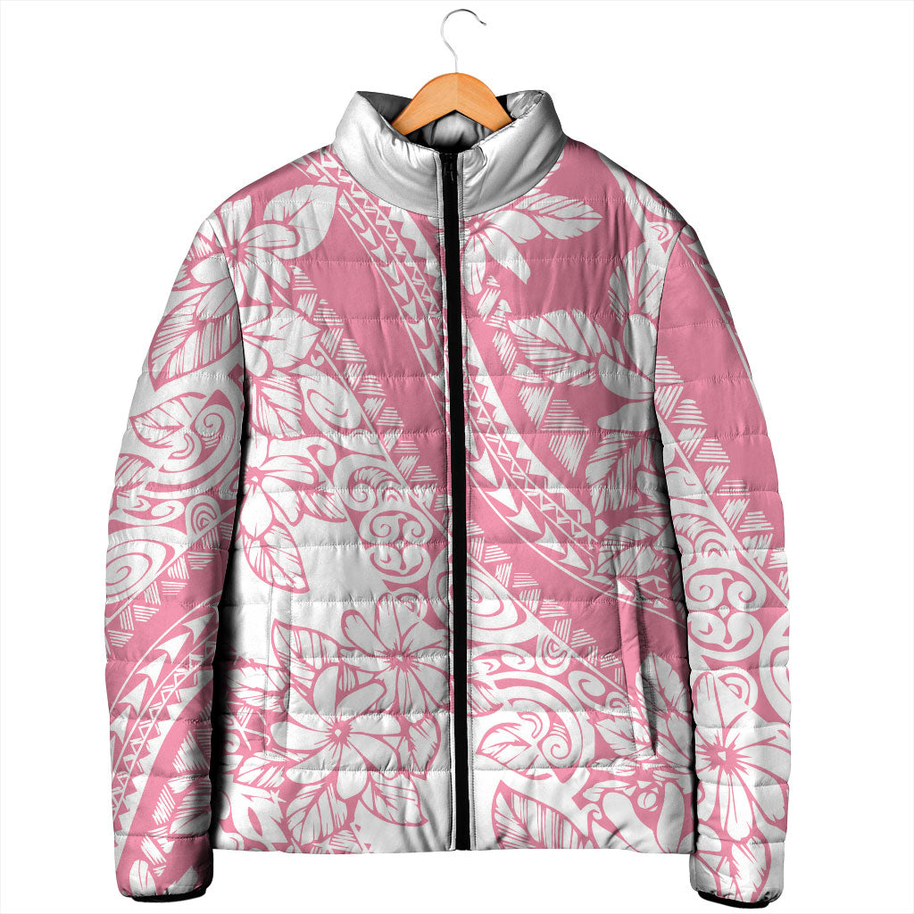 Polynesian Tiare Flower Pink Pastel Vibes Padded Jacket LT14 - Polynesian Pride