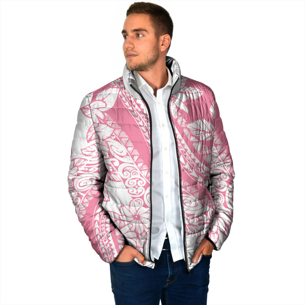 Polynesian Tiare Flower Pink Pastel Vibes Padded Jacket LT14 - Polynesian Pride