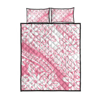 Polynesian Tiare Flower Pink Pastel Vibes Quilt Bed Set