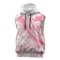 Polynesian Tiare Flower Pink Pastel Vibes Sleeveless Hoodie LT14 Pink - Polynesian Pride