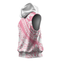 Polynesian Tiare Flower Pink Pastel Vibes Sleeveless Hoodie LT14 - Polynesian Pride