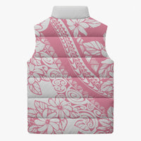 Polynesian Tiare Flower Pink Pastel Vibes Sleeveless Puffer Jacket LT14 - Polynesian Pride