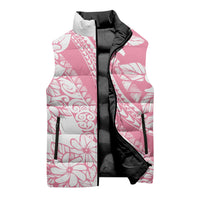 Polynesian Tiare Flower Pink Pastel Vibes Sleeveless Puffer Jacket LT14 - Polynesian Pride