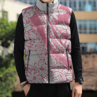 Polynesian Tiare Flower Pink Pastel Vibes Sleeveless Puffer Jacket LT14 - Polynesian Pride
