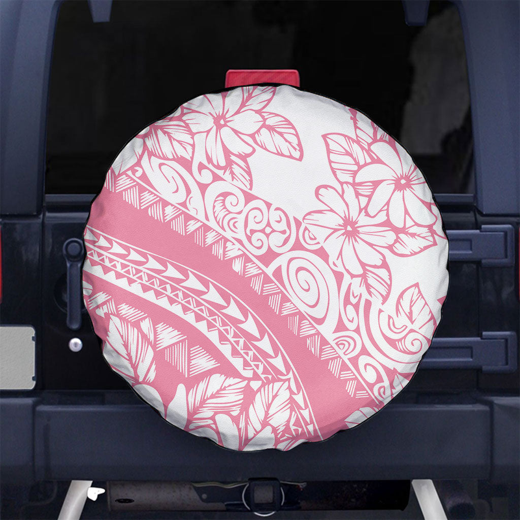 Polynesian Tiare Flower Pink Pastel Vibes Spare Tire Cover