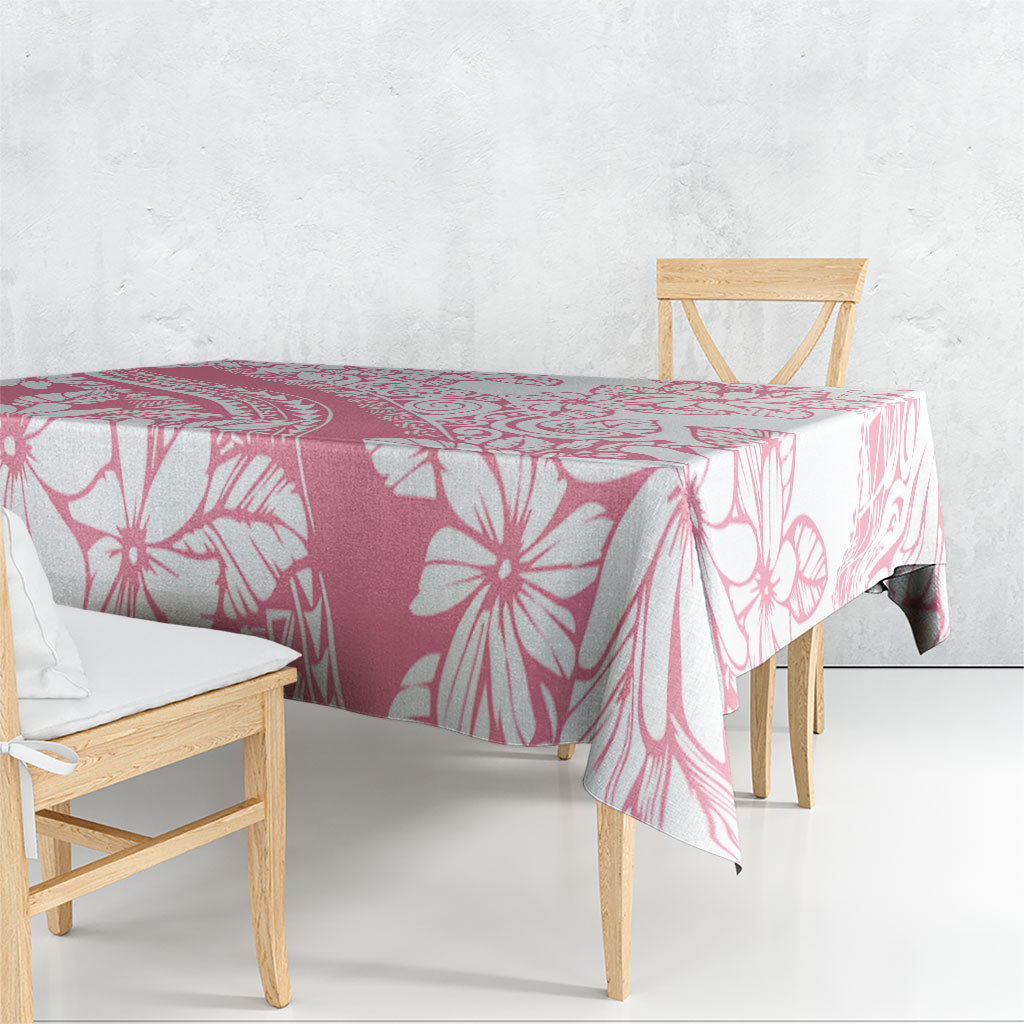 Polynesian Tiare Flower Pink Pastel Vibes Tablecloth LT14 - Polynesian Pride