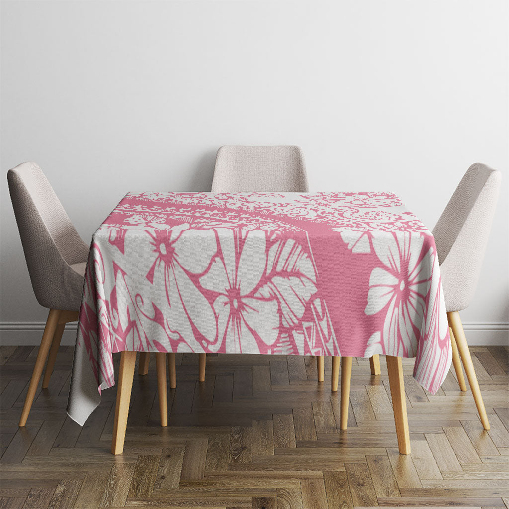 Polynesian Tiare Flower Pink Pastel Vibes Tablecloth LT14 - Polynesian Pride