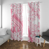 Polynesian Tiare Flower Pink Pastel Vibes Window Curtain