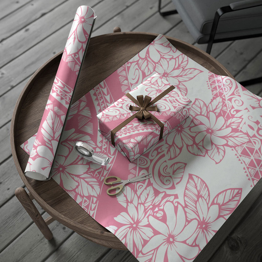 Polynesian Tiare Flower Pink Pastel Wrapping Paper LT14 - Polynesian Pride