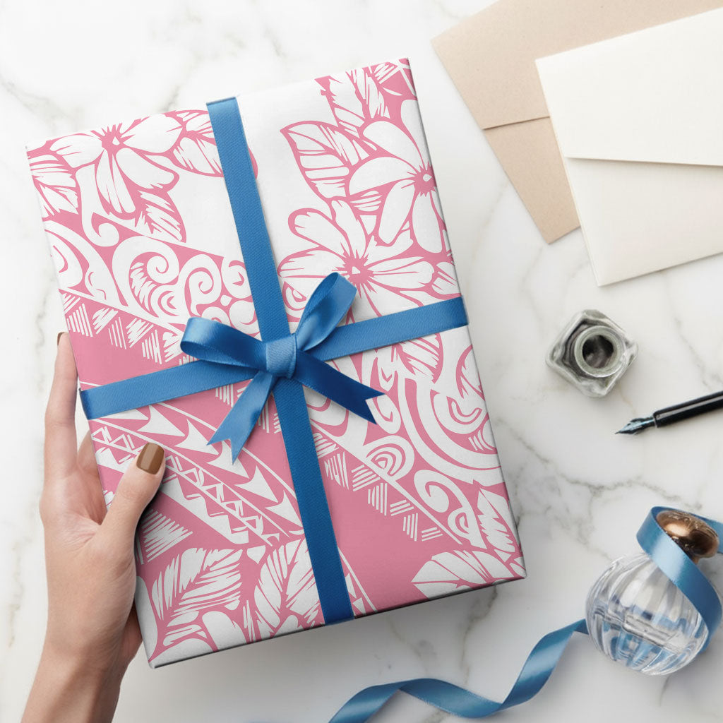Polynesian Tiare Flower Pink Pastel Wrapping Paper LT14 - Polynesian Pride