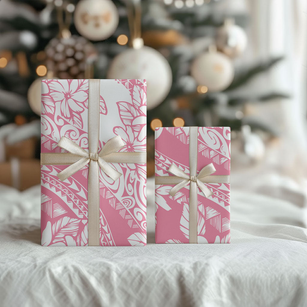 Polynesian Tiare Flower Pink Pastel Wrapping Paper LT14 - Polynesian Pride