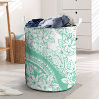 Polynesian Tiare Flower Cyan Pastel Vibes Laundry Basket LT14 Cyan - Polynesian Pride