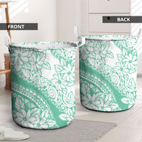 Polynesian Tiare Flower Cyan Pastel Vibes Laundry Basket LT14 - Polynesian Pride