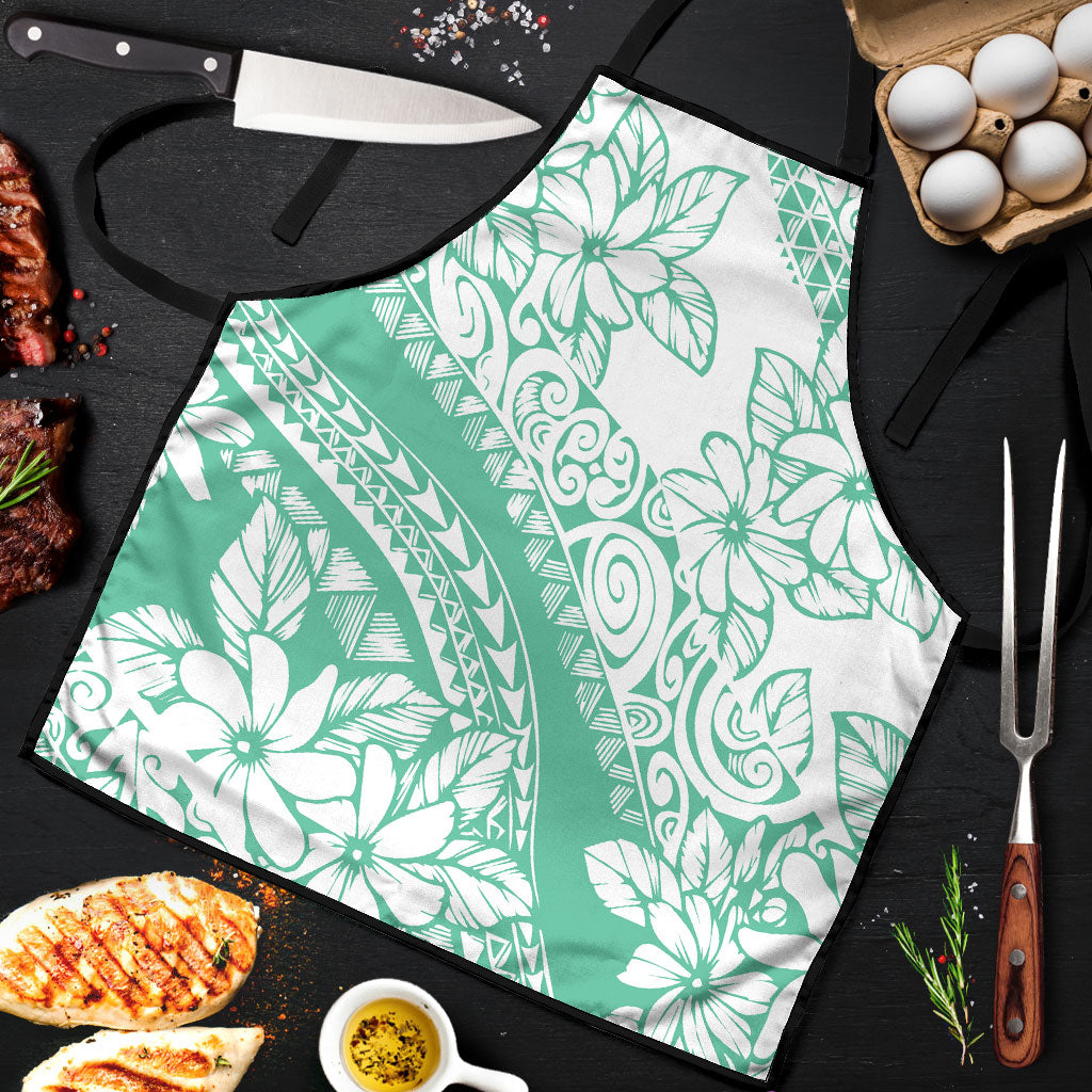 Polynesian Tiare Flower Cyan Pastel Vibes Apron LT14 Cyan - Polynesian Pride