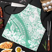 Polynesian Tiare Flower Cyan Pastel Vibes Apron LT14 Cyan - Polynesian Pride