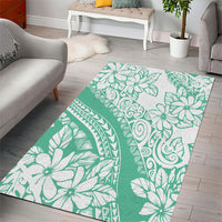 Polynesian Tiare Flower Cyan Pastel Vibes Area Rug LT14 - Polynesian Pride