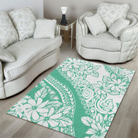 Polynesian Tiare Flower Cyan Pastel Vibes Area Rug LT14 - Polynesian Pride