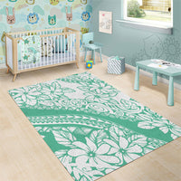 Polynesian Tiare Flower Cyan Pastel Vibes Area Rug LT14 - Polynesian Pride