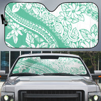 Polynesian Tiare Flower Cyan Pastel Vibes Auto Sun Shade LT14 Cyan - Polynesian Pride
