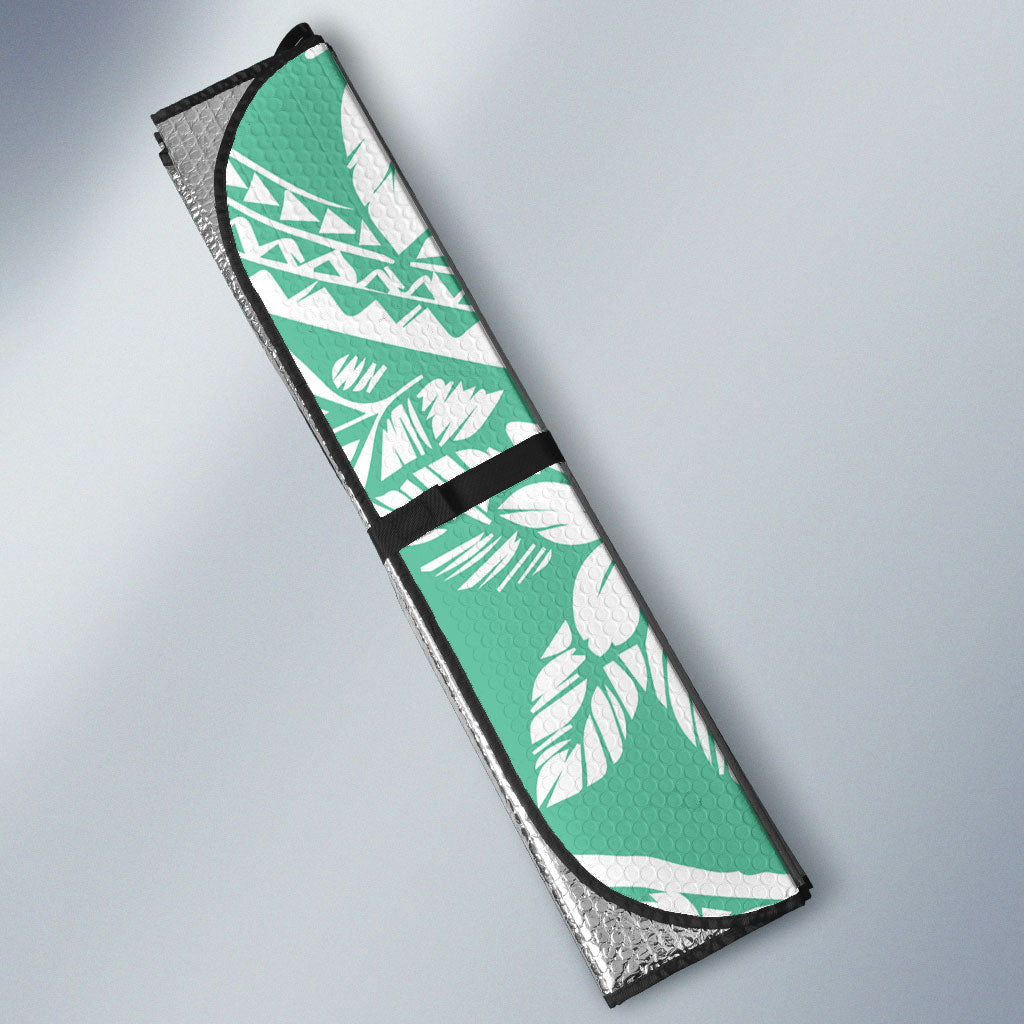 Polynesian Tiare Flower Cyan Pastel Vibes Auto Sun Shade LT14 - Polynesian Pride