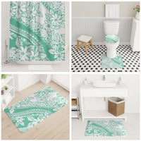Polynesian Tiare Flower Cyan Pastel Vibes Bathroom Set