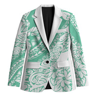 Polynesian Tiare Flower Cyan Pastel Vibes Blazer LT14 Unisex Cyan - Polynesian Pride