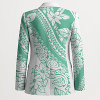 Polynesian Tiare Flower Cyan Pastel Vibes Blazer LT14 - Polynesian Pride