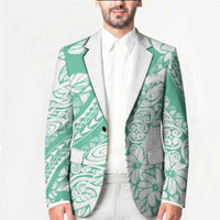 Polynesian Tiare Flower Cyan Pastel Vibes Blazer LT14 - Polynesian Pride