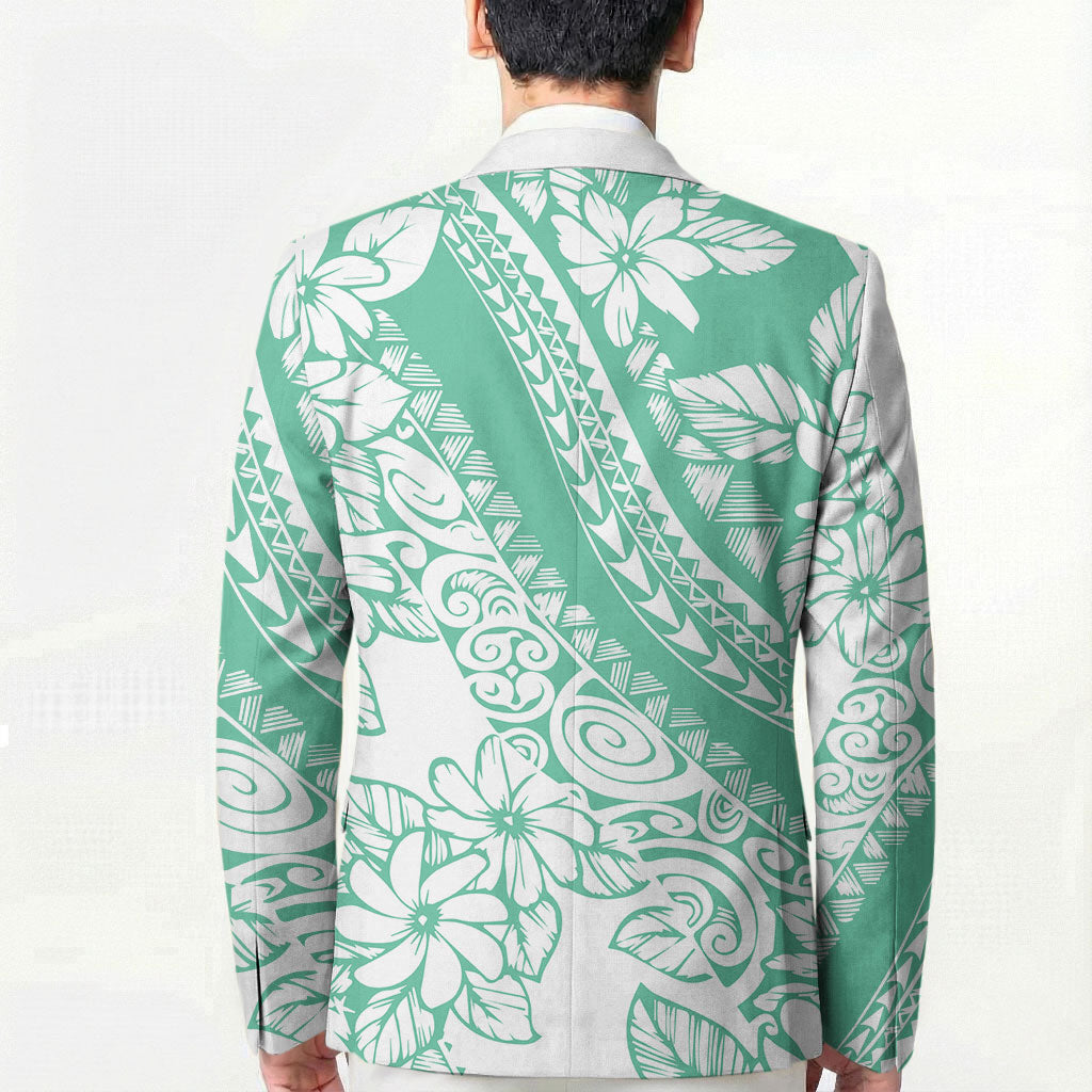 Polynesian Tiare Flower Cyan Pastel Vibes Blazer LT14 - Polynesian Pride