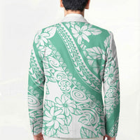 Polynesian Tiare Flower Cyan Pastel Vibes Blazer LT14 - Polynesian Pride