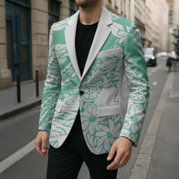 Polynesian Tiare Flower Cyan Pastel Vibes Blazer LT14 - Polynesian Pride