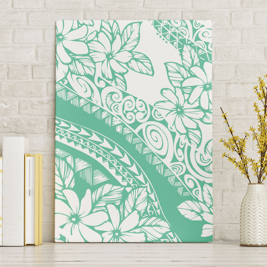 Polynesian Tiare Flower Cyan Pastel Vibes Canvas Wall Art LT14 Without Frame Cyan - Polynesian Pride