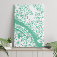 Polynesian Tiare Flower Cyan Pastel Vibes Canvas Wall Art LT14 - Polynesian Pride