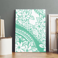 Polynesian Tiare Flower Cyan Pastel Vibes Canvas Wall Art LT14 - Polynesian Pride