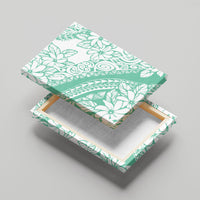 Polynesian Tiare Flower Cyan Pastel Vibes Canvas Wall Art LT14 - Polynesian Pride