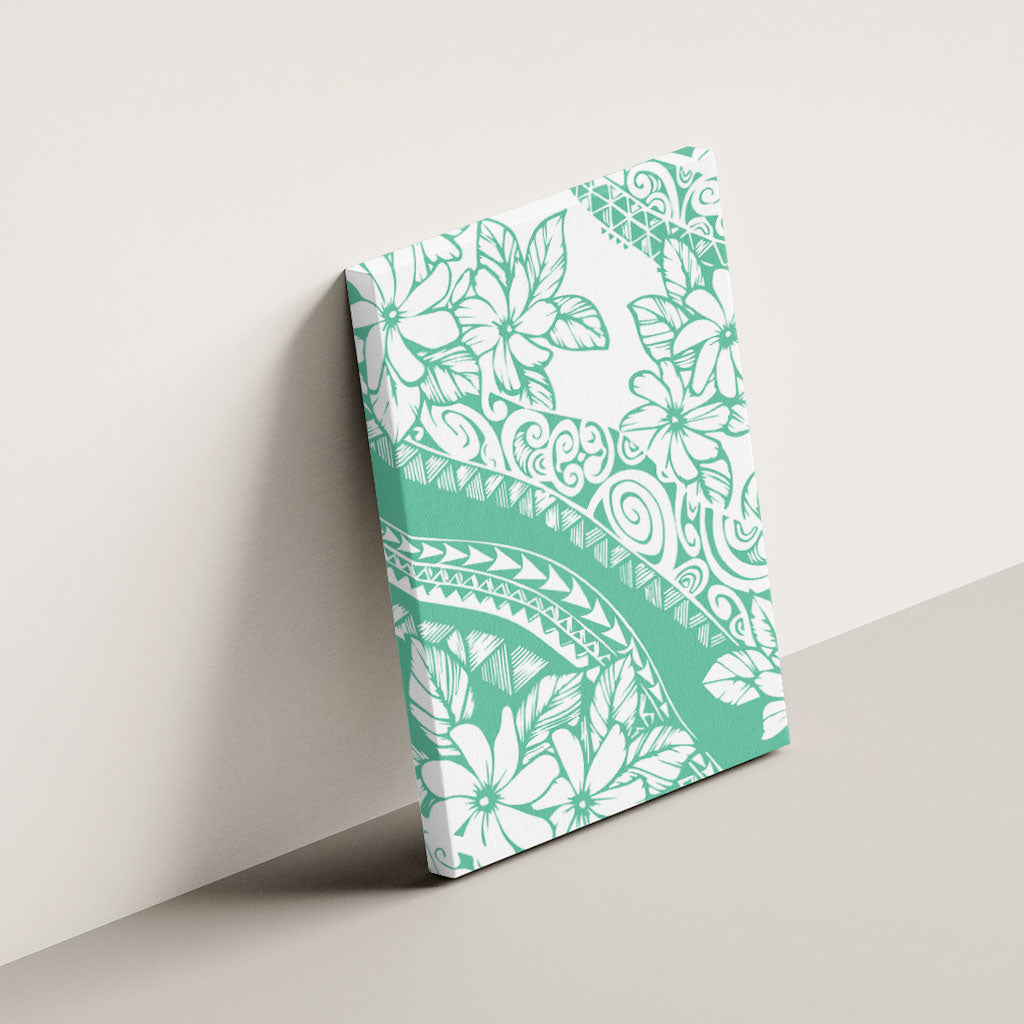 Polynesian Tiare Flower Cyan Pastel Vibes Canvas Wall Art LT14 - Polynesian Pride