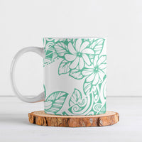 Polynesian Tiare Flower Cyan Pastel Vibes Ceramic Mug LT14 Cyan - Polynesian Pride