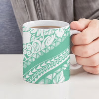 Polynesian Tiare Flower Cyan Pastel Vibes Ceramic Mug LT14 - Polynesian Pride