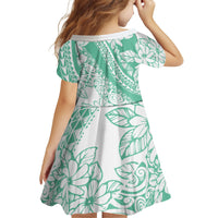 Polynesian Tiare Flower Cyan Pastel Vibes Family Matching Off Shoulder Short Dress and Hawaiian Shirt LT14 - Polynesian Pride